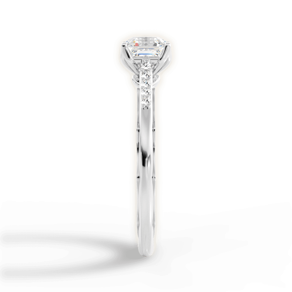 14kt White Gold/18kt White Gold/Platinum/asscher/perspective