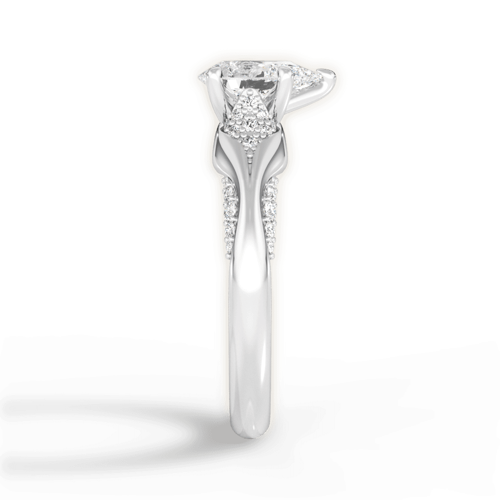 14kt White Gold/18kt White Gold/Platinum/pear/perspective