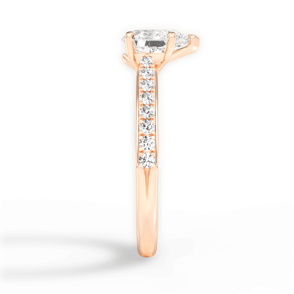 14kt Rose Gold/18kt Rose Gold/pear/perspective