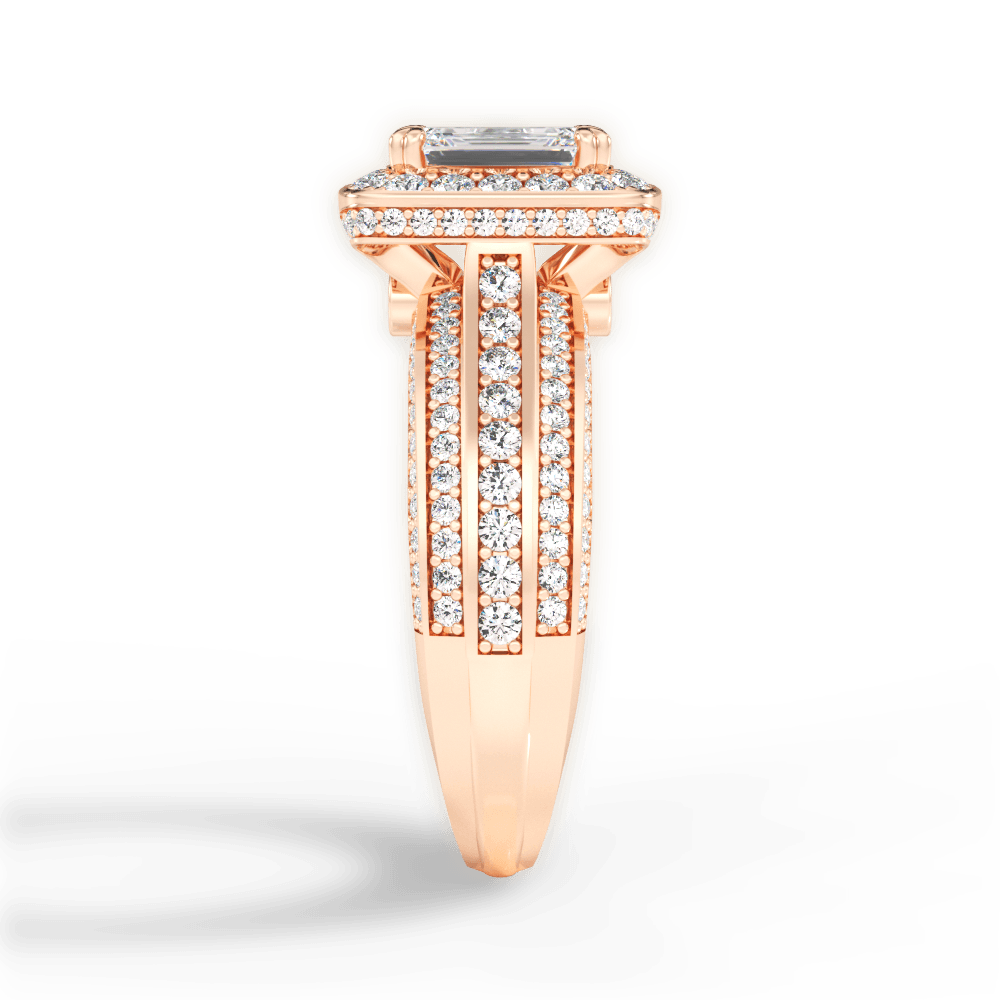 14kt Rose Gold/18kt Rose Gold/emerald/perspective