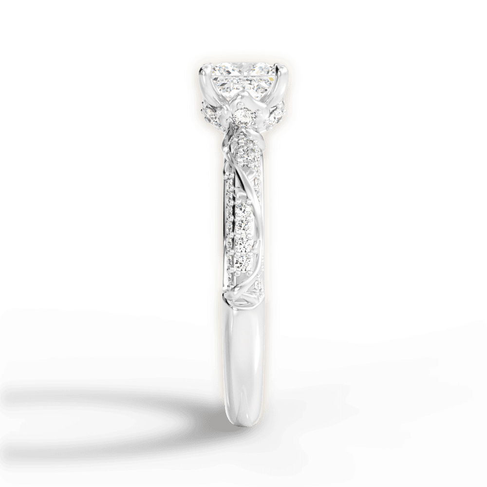 14kt White Gold/18kt White Gold/Platinum/princess/perspective
