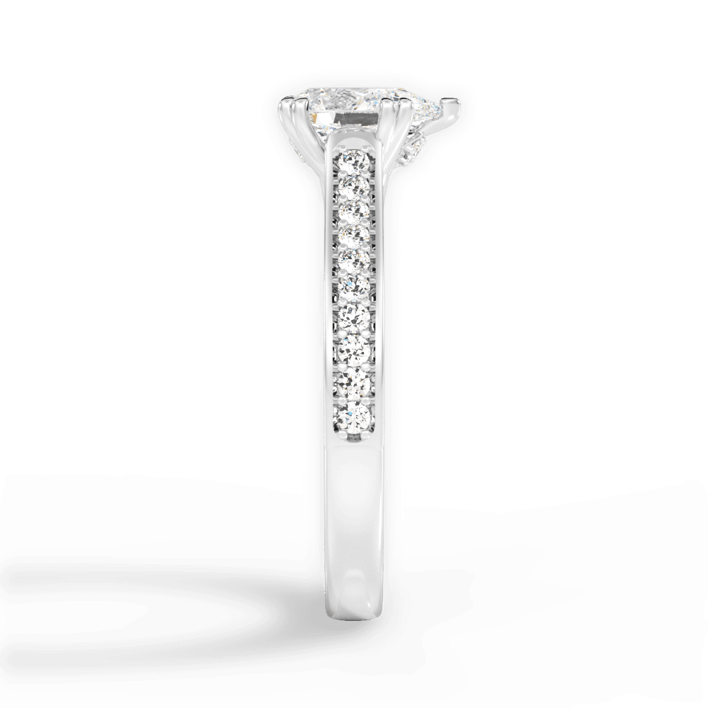 14kt White Gold/18kt White Gold/Platinum/pear/perspective
