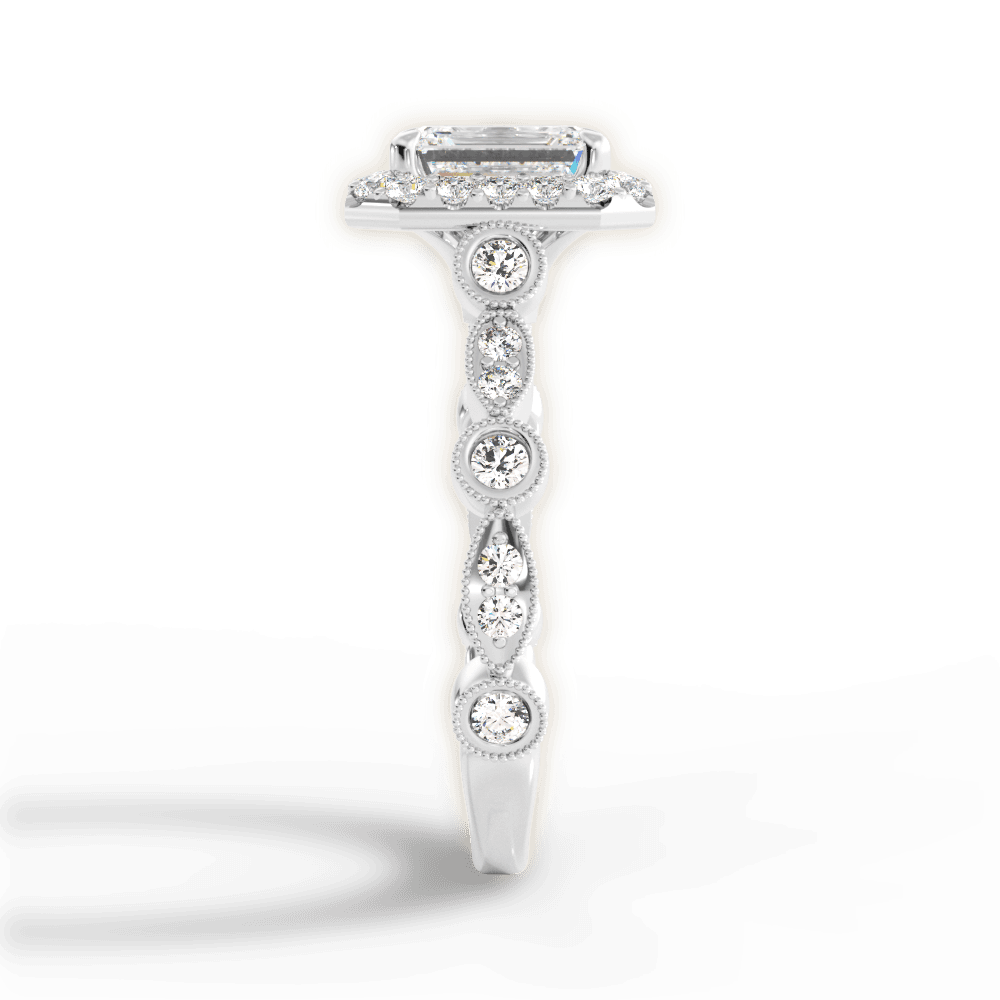 14kt White Gold/18kt White Gold/Platinum/emerald/perspective