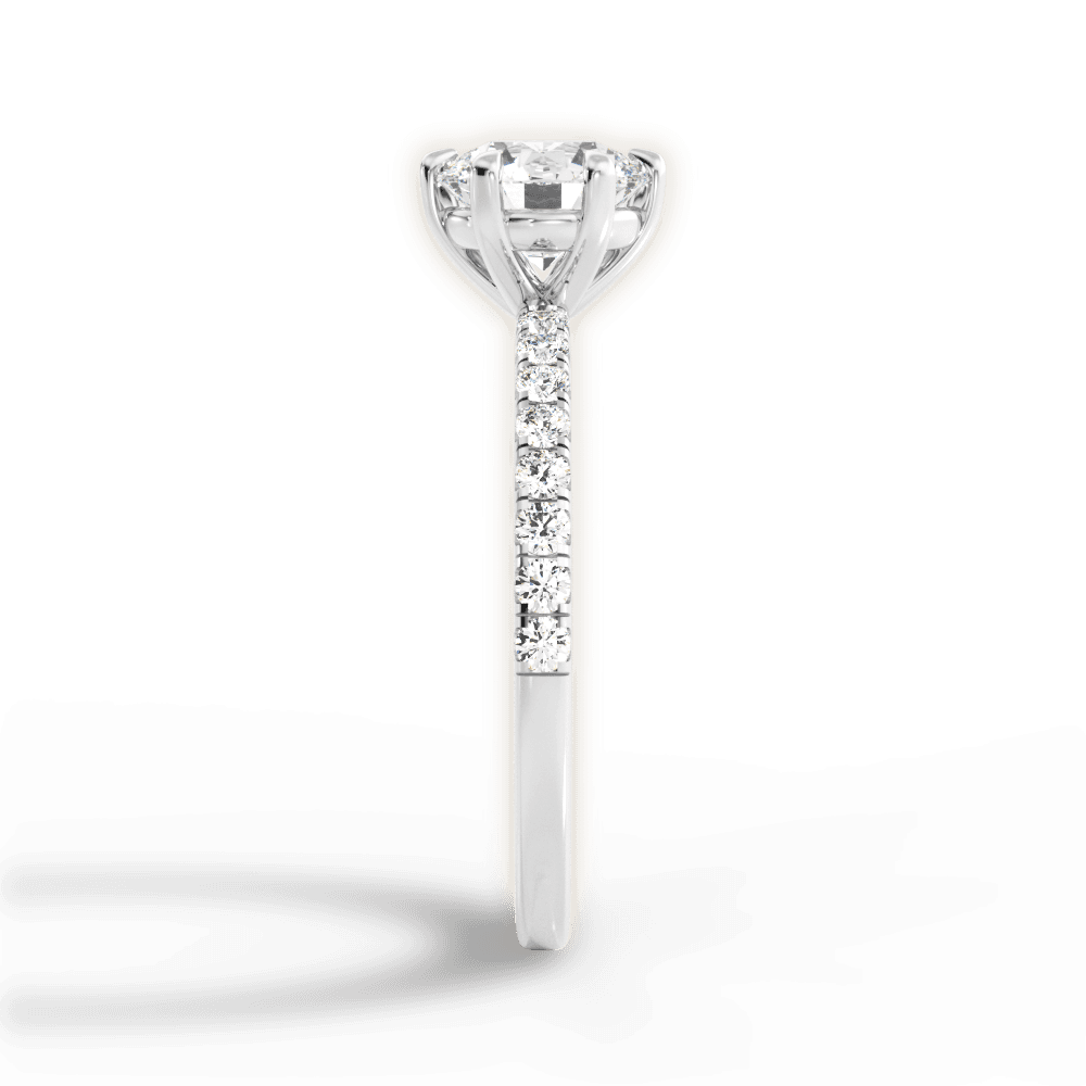 14kt White Gold/18kt White Gold/Platinum/round/perspective