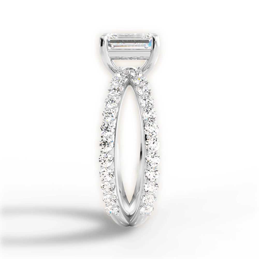 14kt White Gold/18kt White Gold/Platinum/emerald/perspective