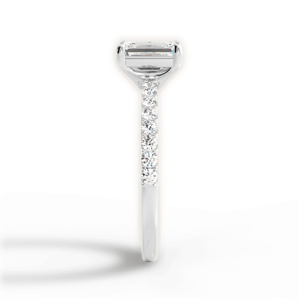 14kt White Gold/18kt White Gold/Platinum/emerald/perspective