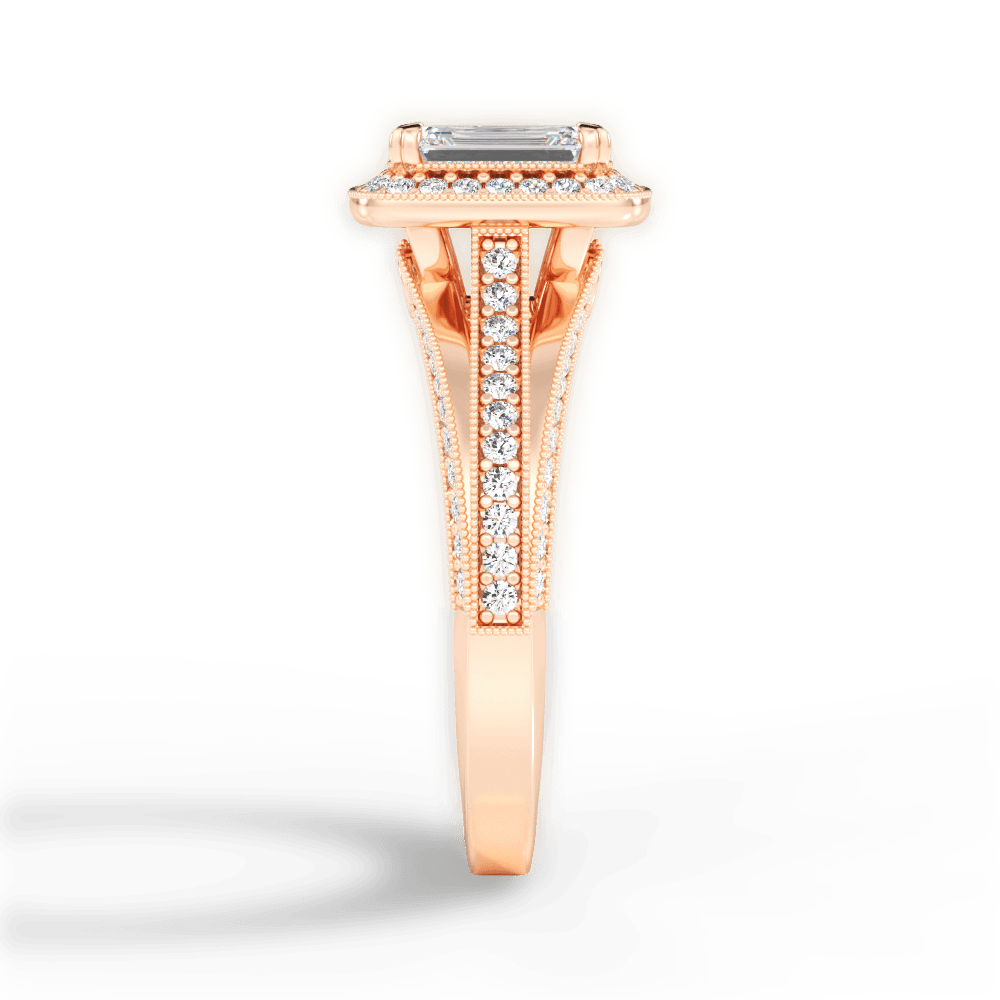 14kt Rose Gold/18kt Rose Gold/emerald/perspective