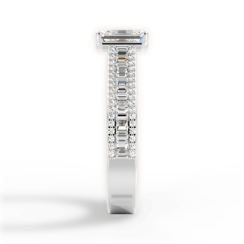 14kt White Gold/18kt White Gold/Platinum/emerald/perspective
