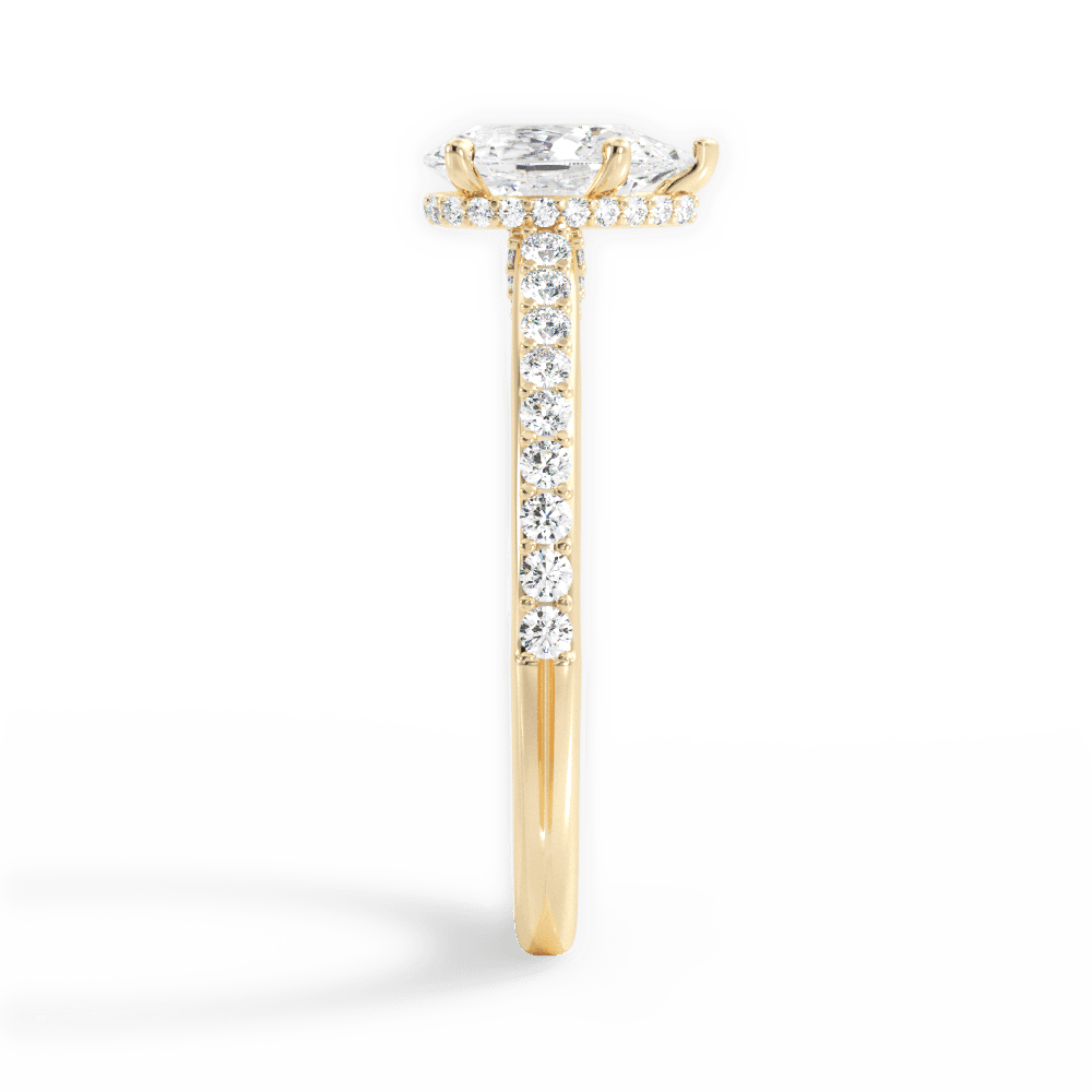 14kt Yellow Gold/18kt Yellow Gold/pear/perspective