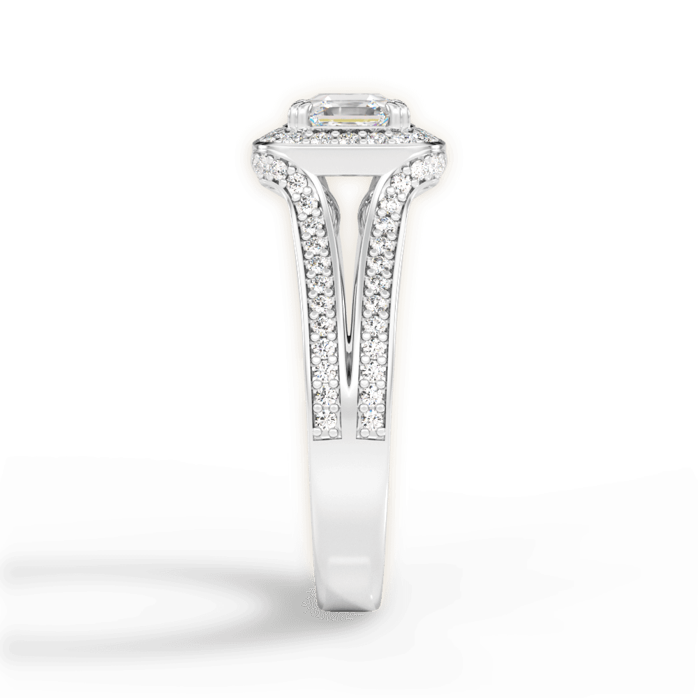 14kt White Gold/18kt White Gold/Platinum/asscher/perspective