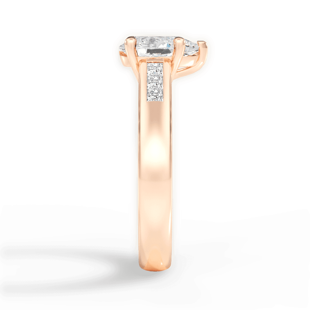 14kt Rose Gold/18kt Rose Gold/pear/perspective