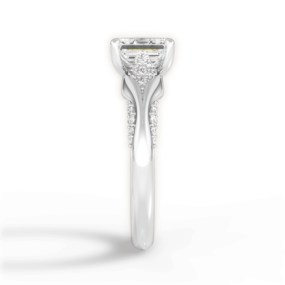 14kt White Gold/18kt White Gold/Platinum/emerald/perspective