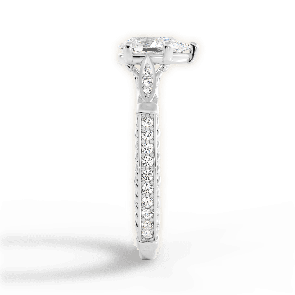 14kt White Gold/18kt White Gold/Platinum/pear/perspective