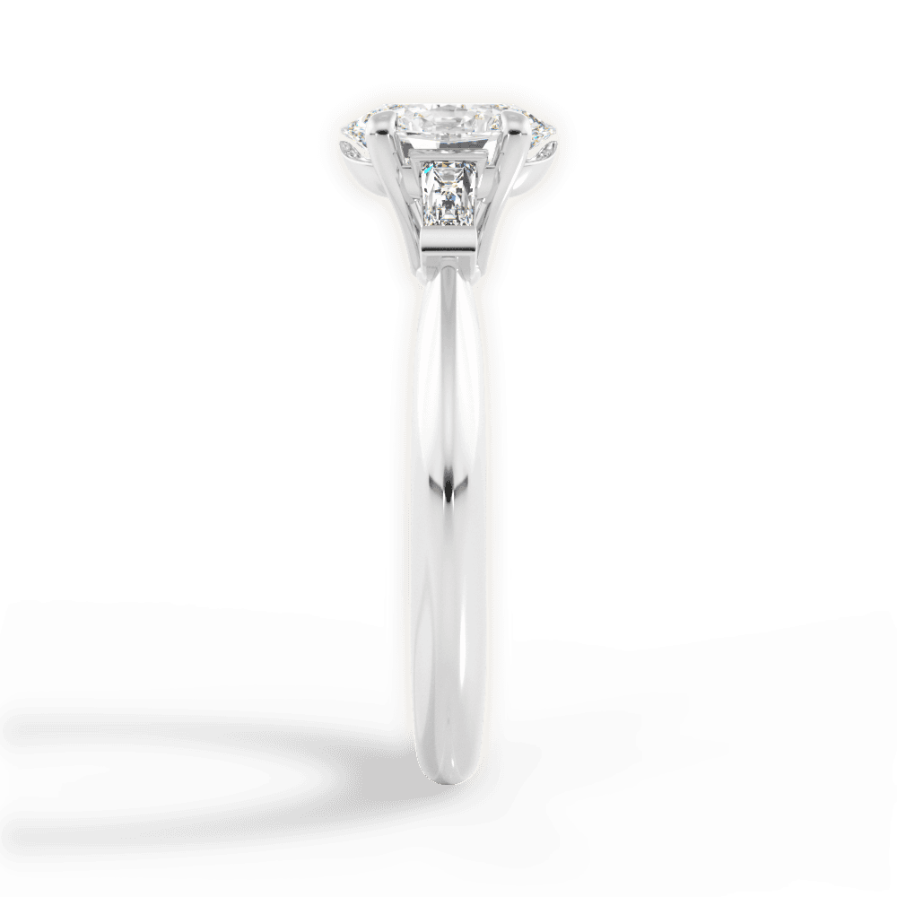 14kt White Gold/18kt White Gold/Platinum/oval/perspective