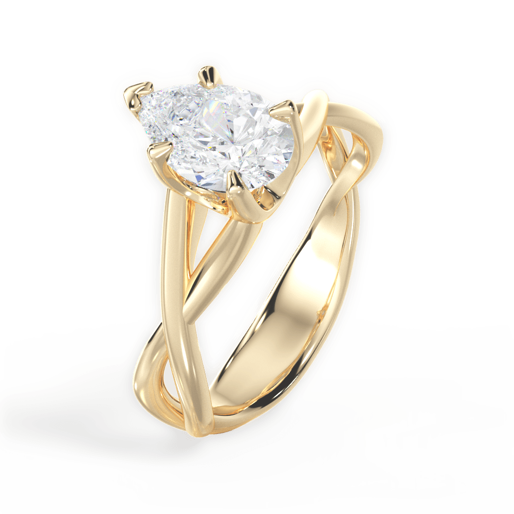 14kt Yellow Gold/18kt Yellow Gold/pear/side