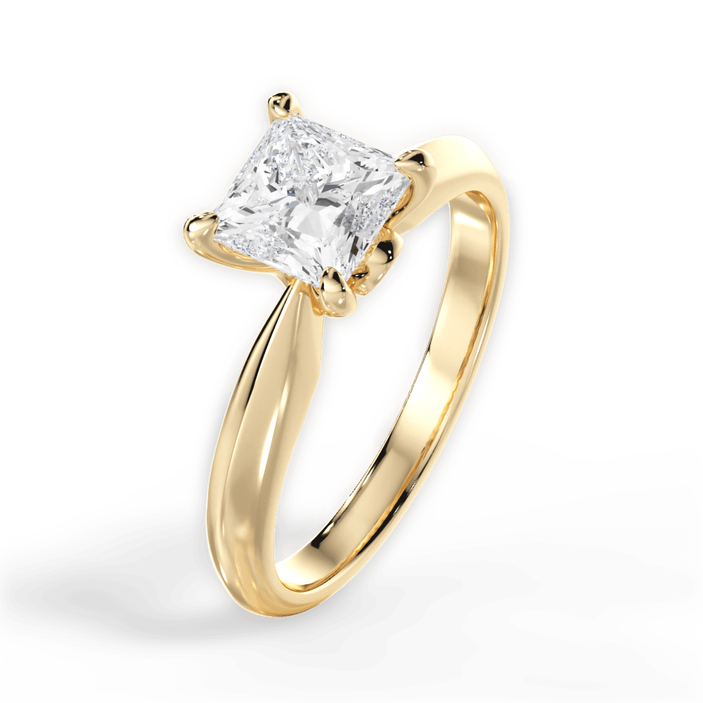 14kt Yellow Gold/18kt Yellow Gold/princess/side