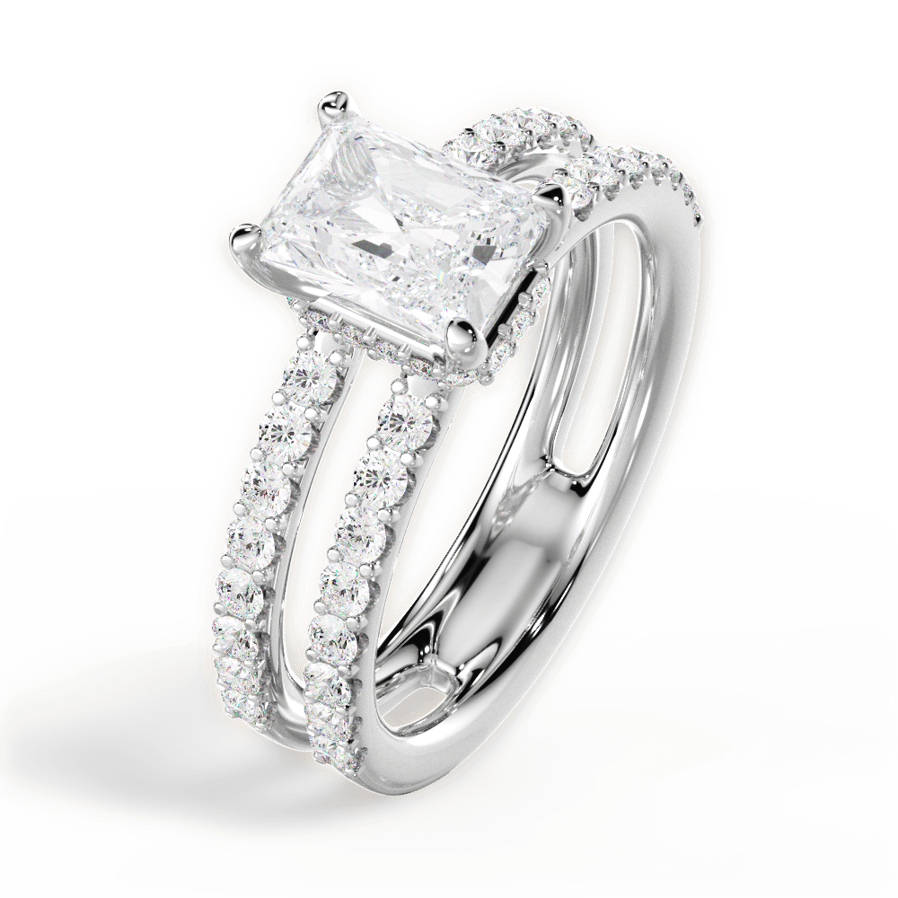 14kt White Gold/18kt White Gold/Platinum/radiant/side