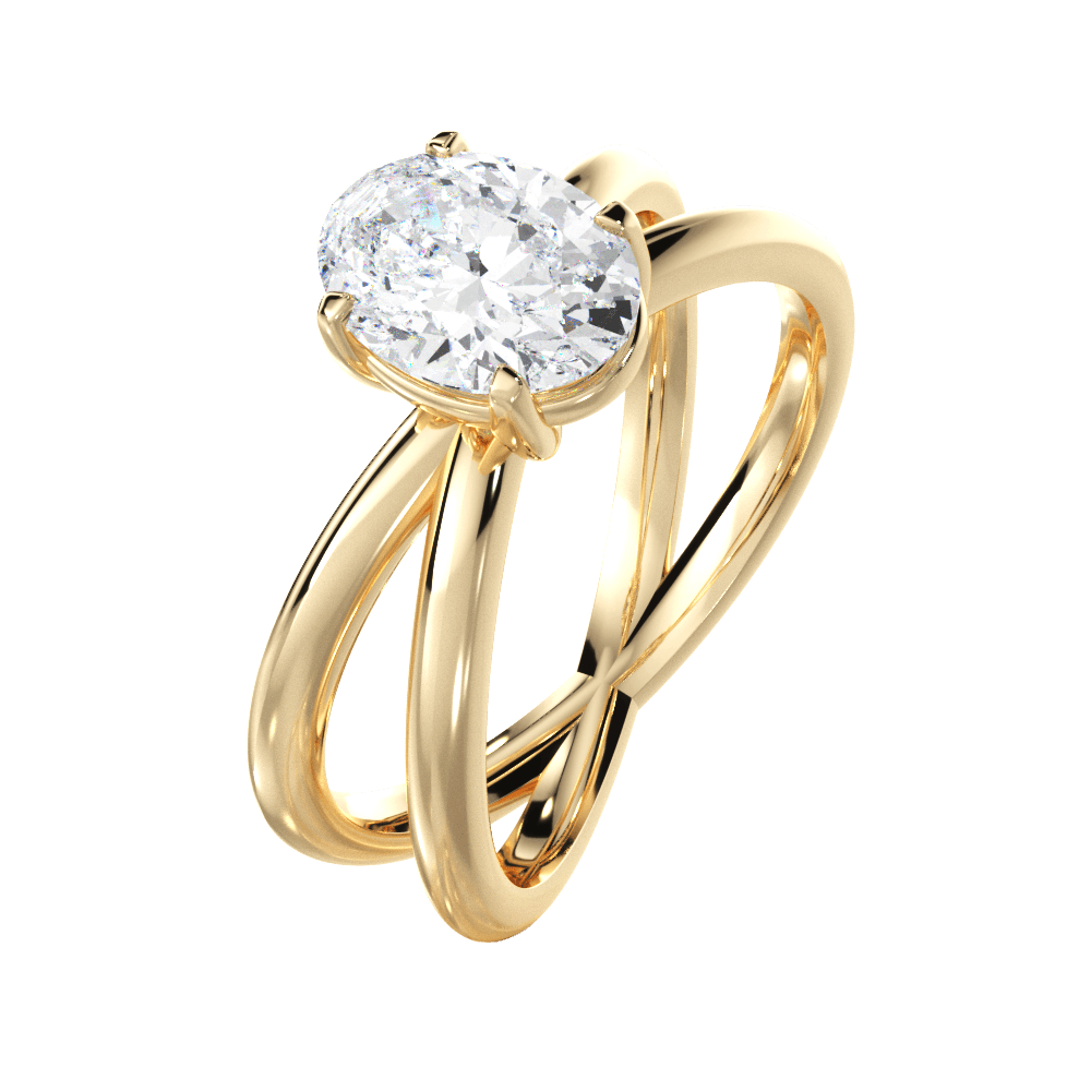 14kt Yellow Gold/18kt Yellow Gold/oval/side