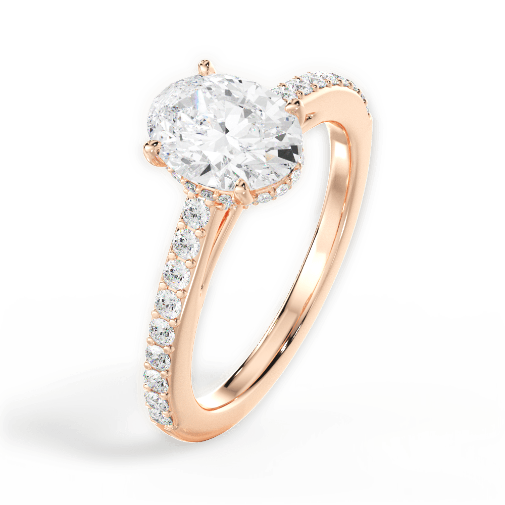 14kt Rose Gold/18kt Rose Gold/oval/side