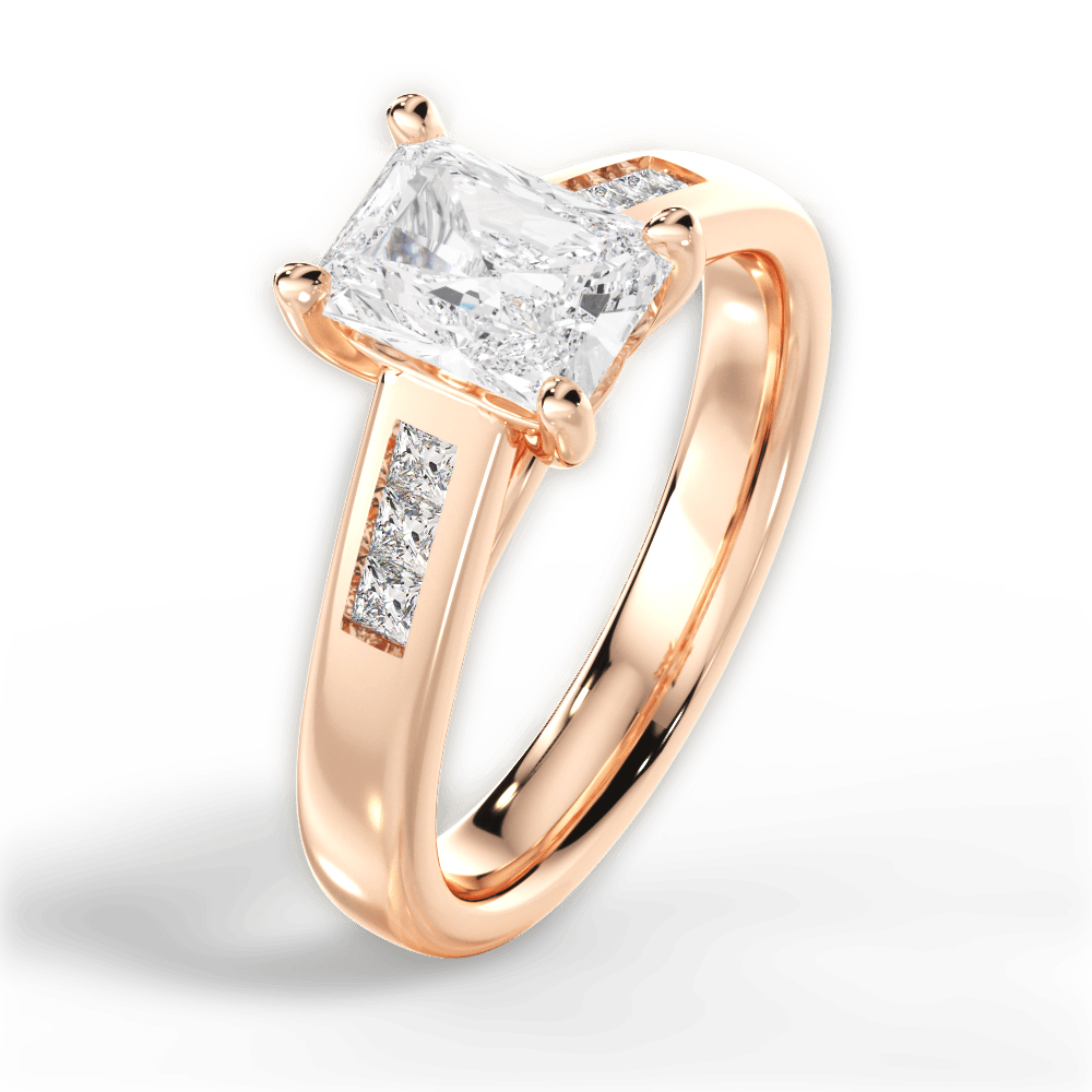 14kt Rose Gold/18kt Rose Gold/radiant/side