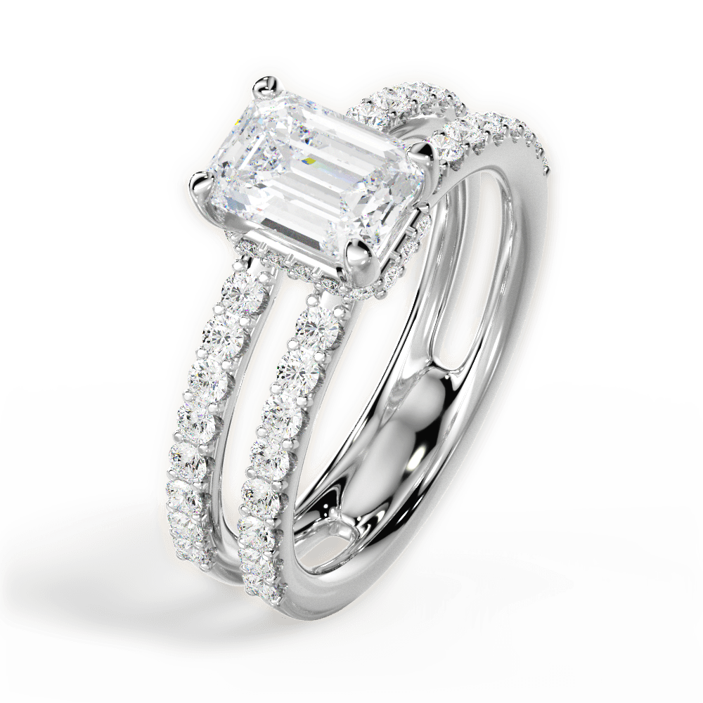 14kt White Gold/18kt White Gold/Platinum/emerald/side