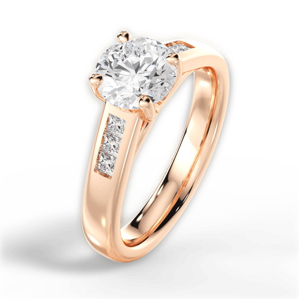 14kt Rose Gold/18kt Rose Gold/round/side