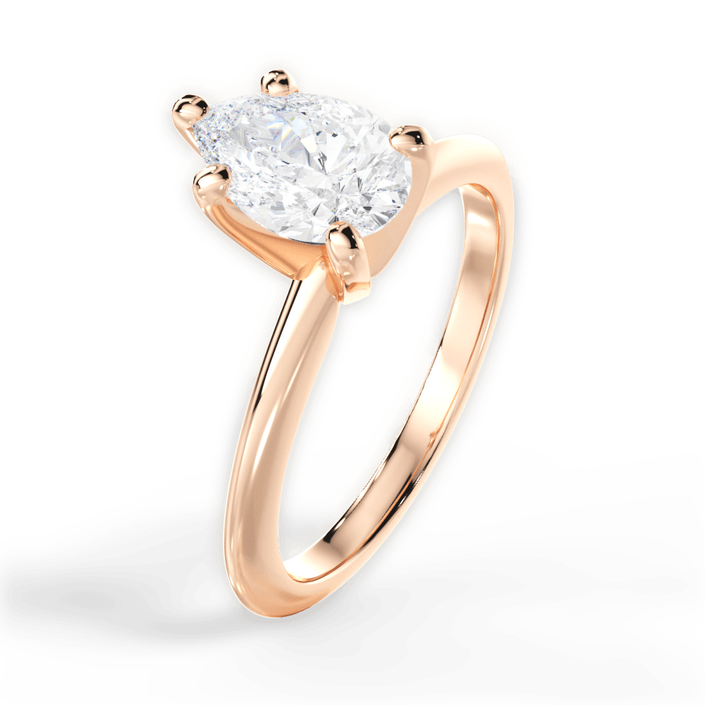 14kt Rose Gold/18kt Rose Gold/pear/side