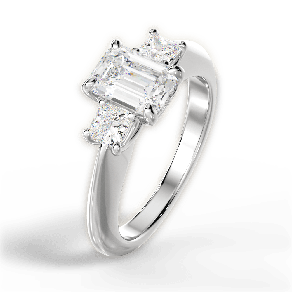14kt White Gold/18kt White Gold/Platinum/emerald/side