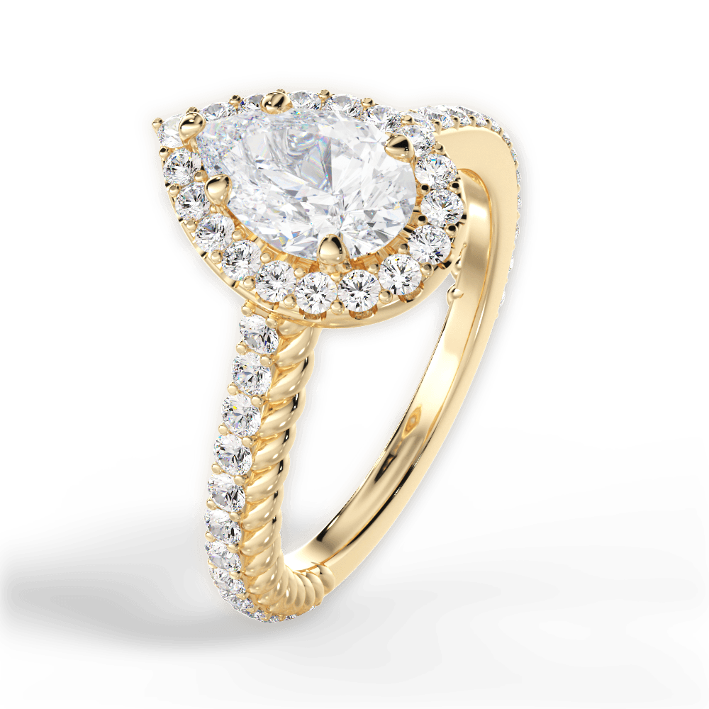 14kt Yellow Gold/18kt Yellow Gold/pear/side