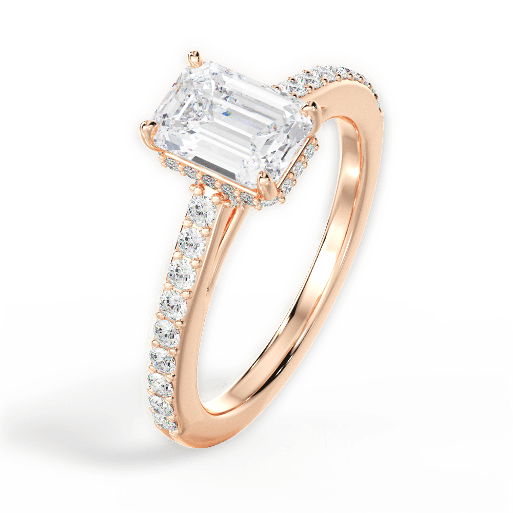 14kt Rose Gold/18kt Rose Gold/emerald/side