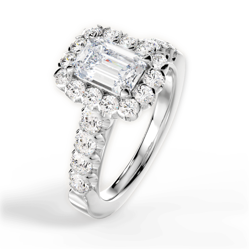 14kt White Gold/18kt White Gold/Platinum/emerald/side