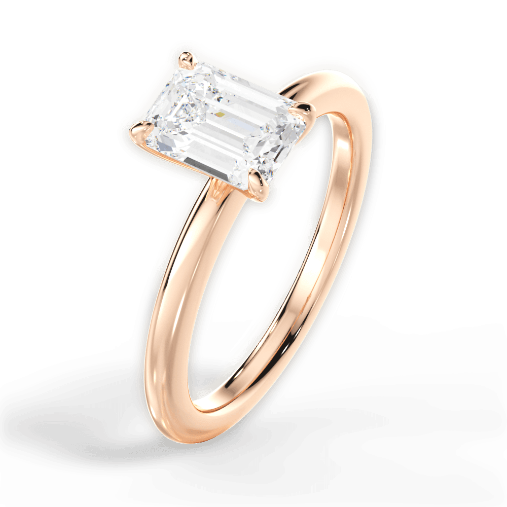 14kt Rose Gold/18kt Rose Gold/emerald/side