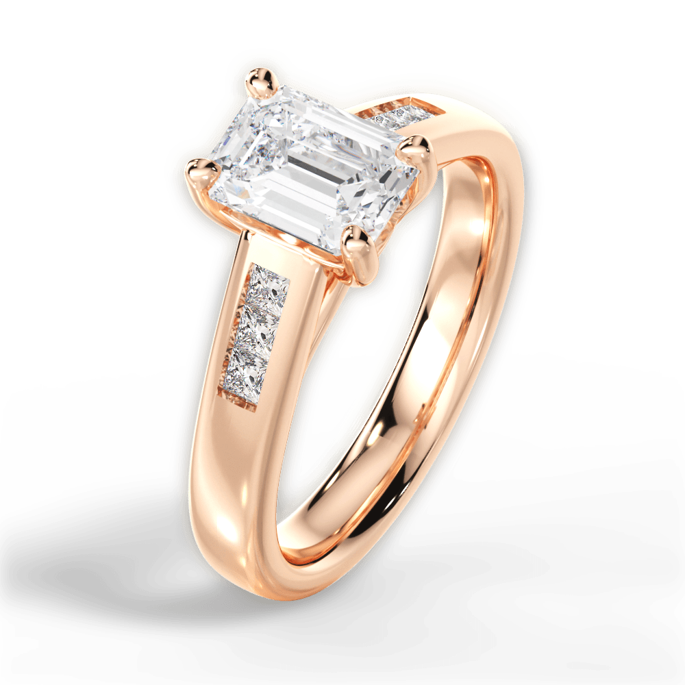 14kt Rose Gold/18kt Rose Gold/emerald/side