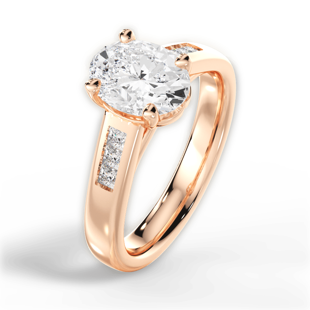 14kt Rose Gold/18kt Rose Gold/oval/side