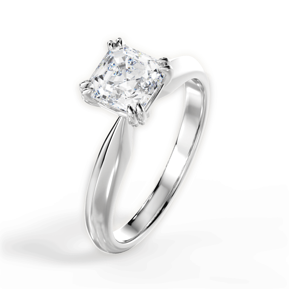 14kt White Gold/18kt White Gold/Platinum/asscher/side