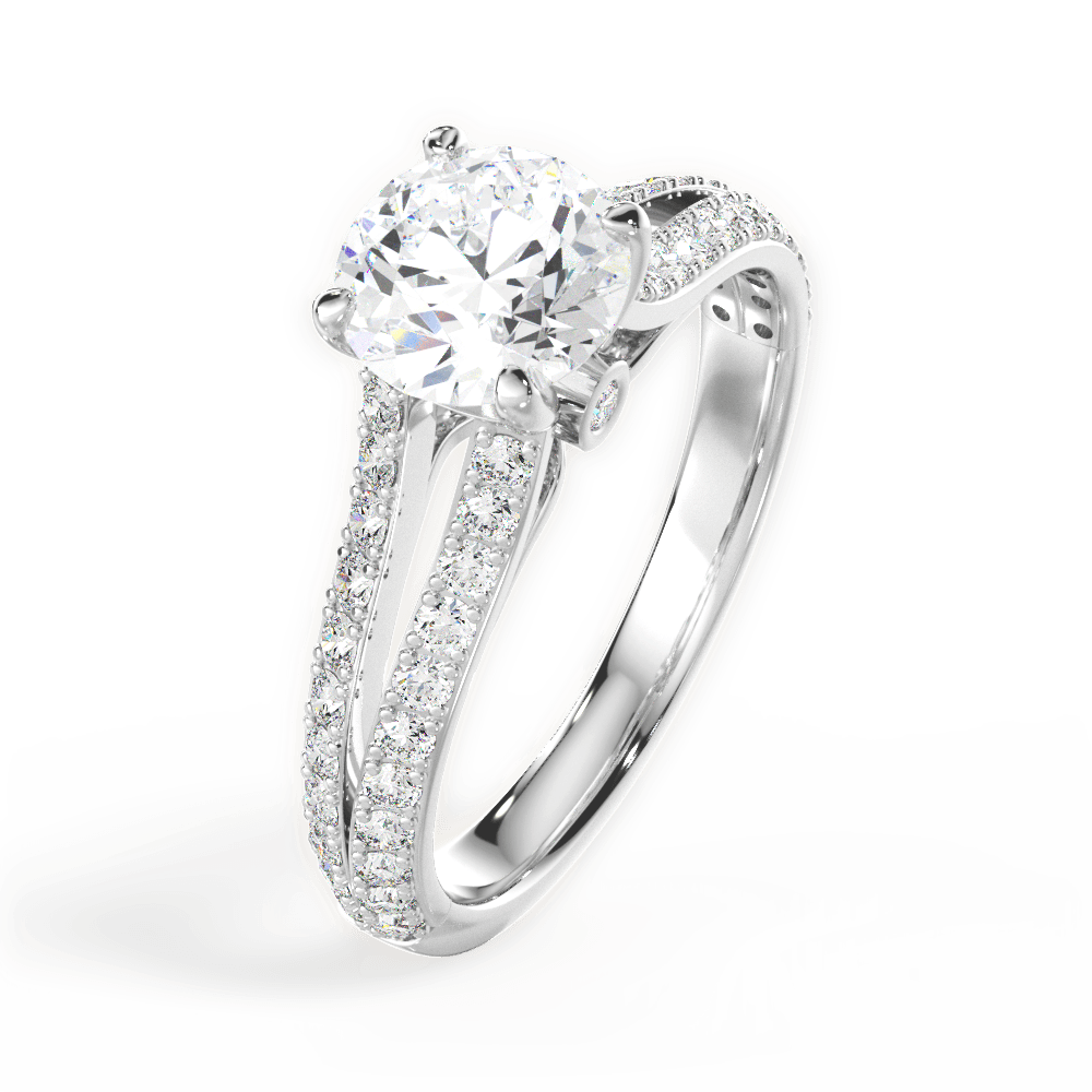 14kt White Gold/18kt White Gold/Platinum/round/side