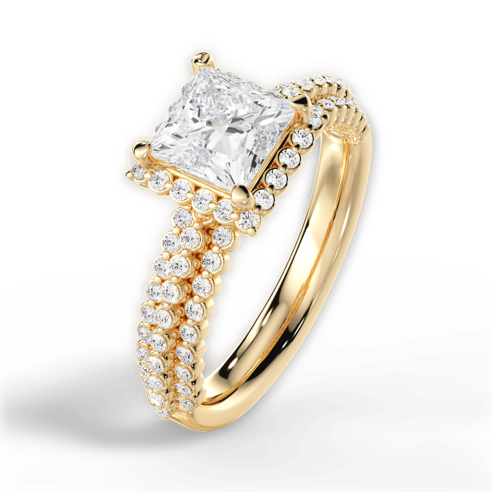 14kt Yellow Gold/18kt Yellow Gold/princess/side