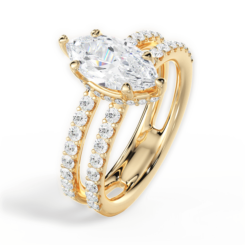 14kt Yellow Gold/18kt Yellow Gold/marquise/side