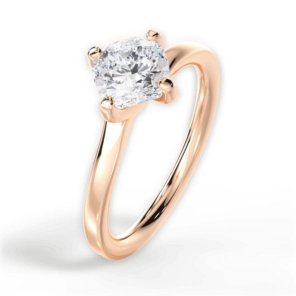 14kt Rose Gold/18kt Rose Gold/cushion/side
