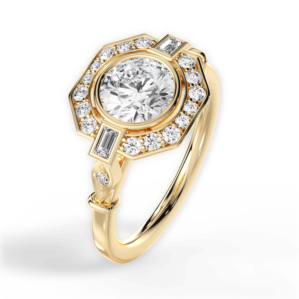 14kt Yellow Gold/18kt Yellow Gold/round/side