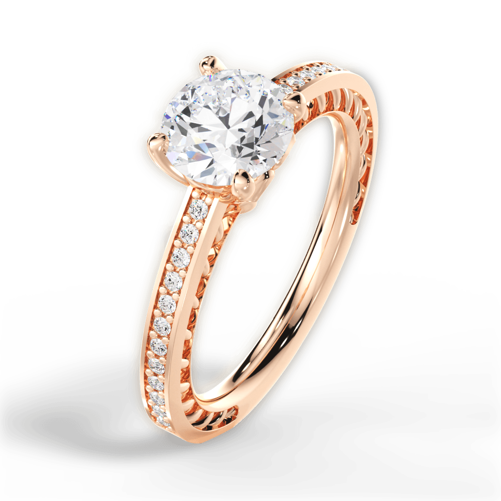 14kt Rose Gold/18kt Rose Gold/round/side