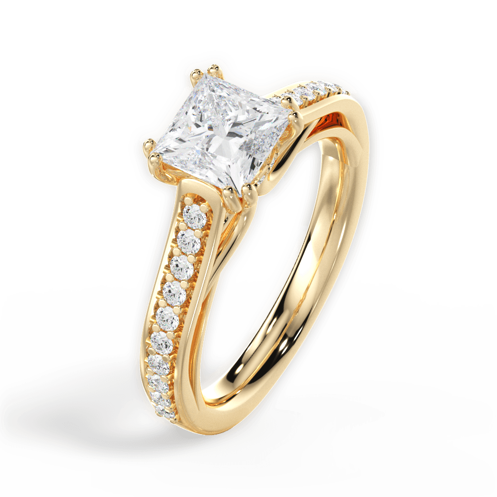 14kt Yellow Gold/18kt Yellow Gold/princess/side