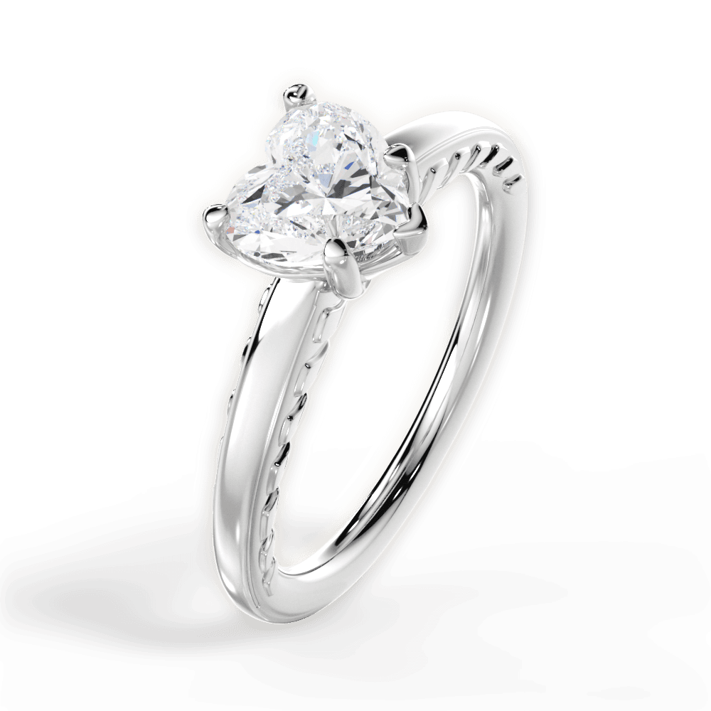 14kt White Gold/18kt White Gold/Platinum/heart/side