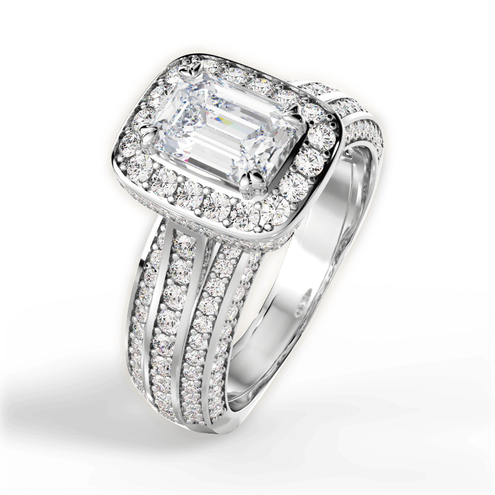 14kt White Gold/18kt White Gold/Platinum/emerald/side