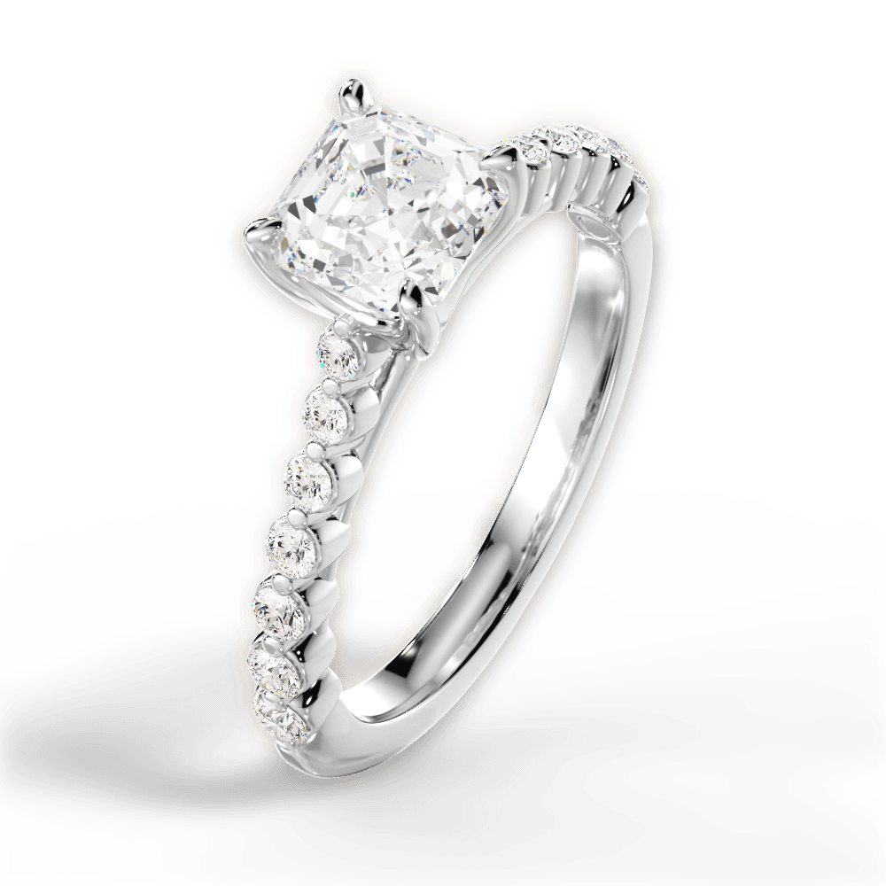 14kt White Gold/18kt White Gold/Platinum/asscher/side