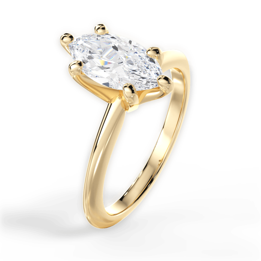 14kt Yellow Gold/18kt Yellow Gold/marquise/side