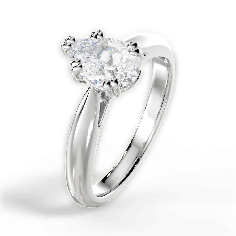 14kt White Gold/18kt White Gold/Platinum/pear/side