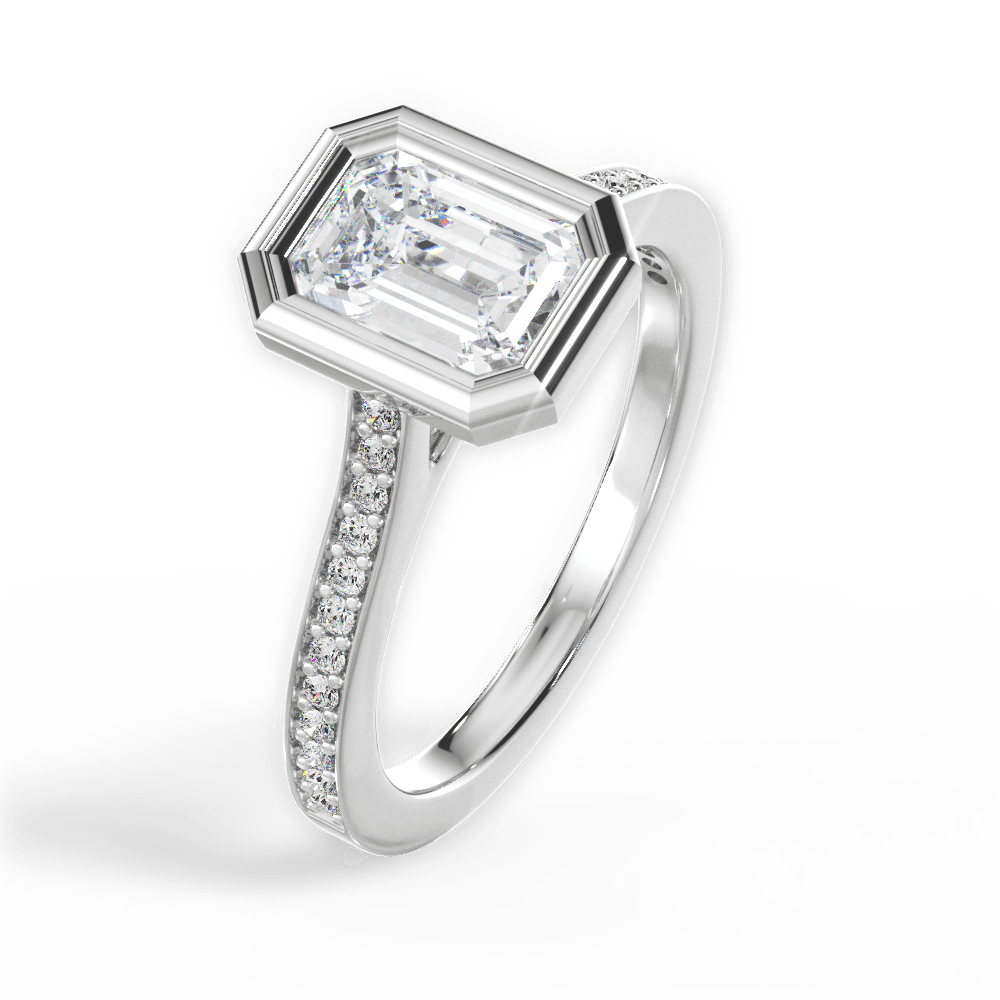 14kt White Gold/18kt White Gold/Platinum/emerald/side