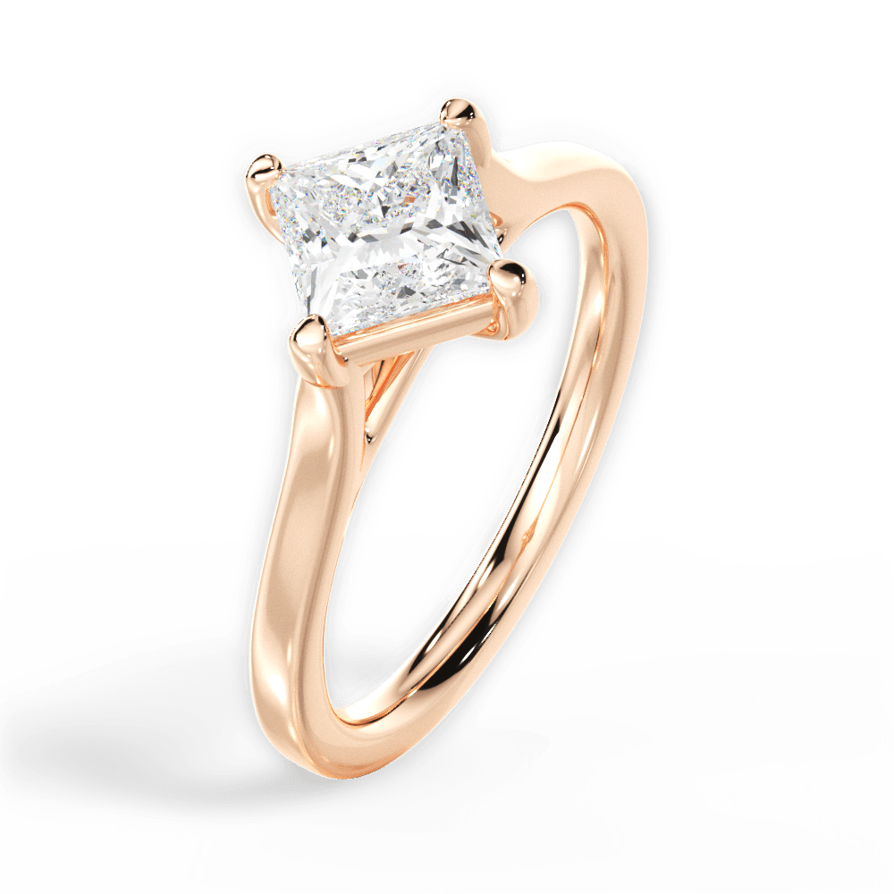 14kt Rose Gold/18kt Rose Gold/princess/side