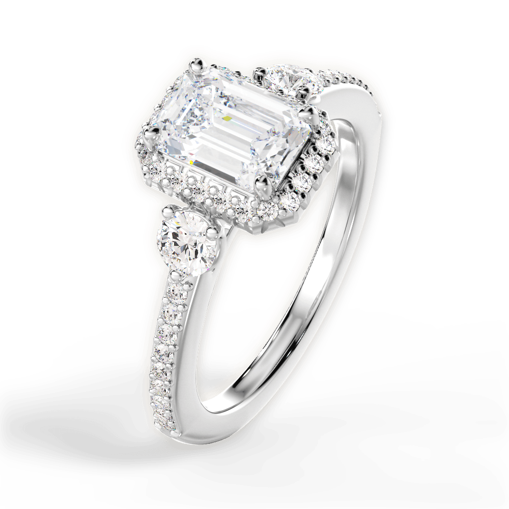 14kt White Gold/18kt White Gold/Platinum/emerald/side